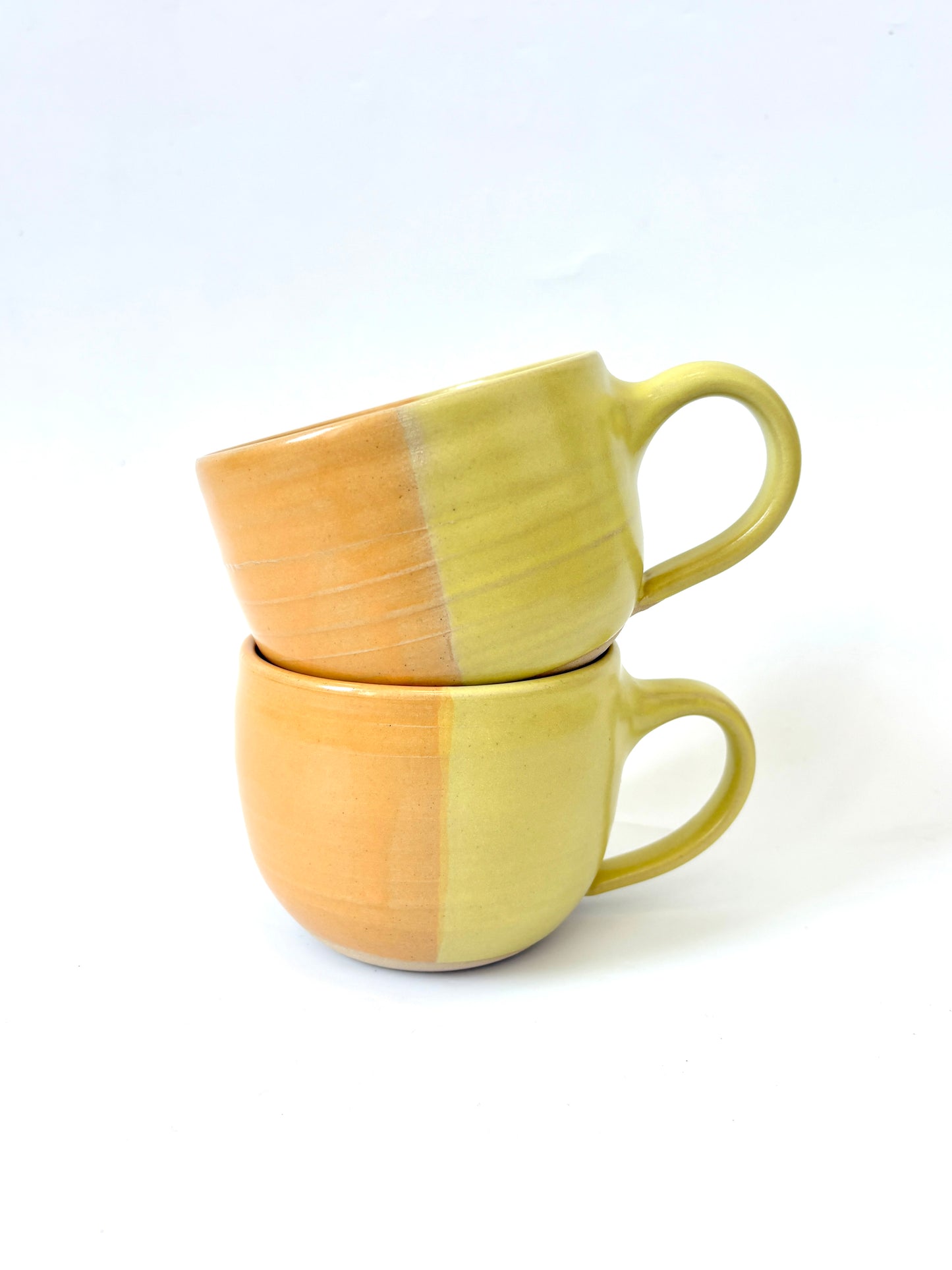 *Exclusive* Two-Toned Ceramic Mug - Lemon / Peach