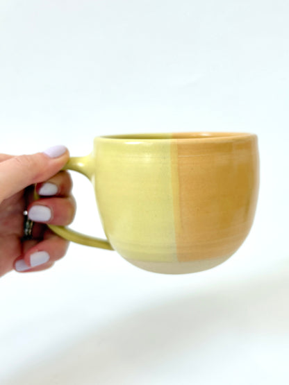 *Exclusive* Two-Toned Ceramic Mug - Lemon / Peach