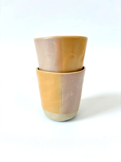 *Exclusive* Two-Toned Ceramic Tumbler - Peach / Pink