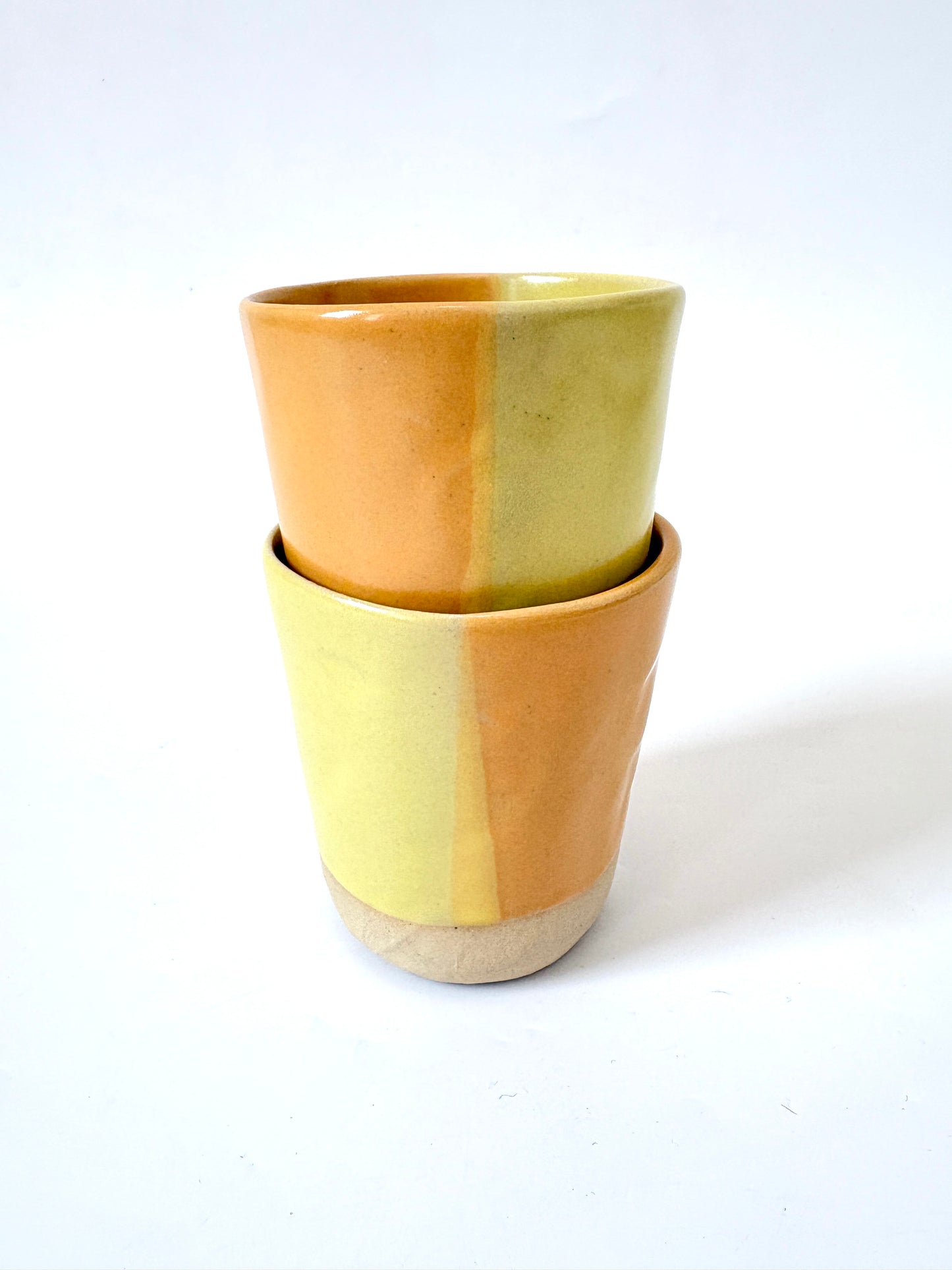 *Exclusive* Two-Toned Ceramic Tumbler - Lemon / Peach