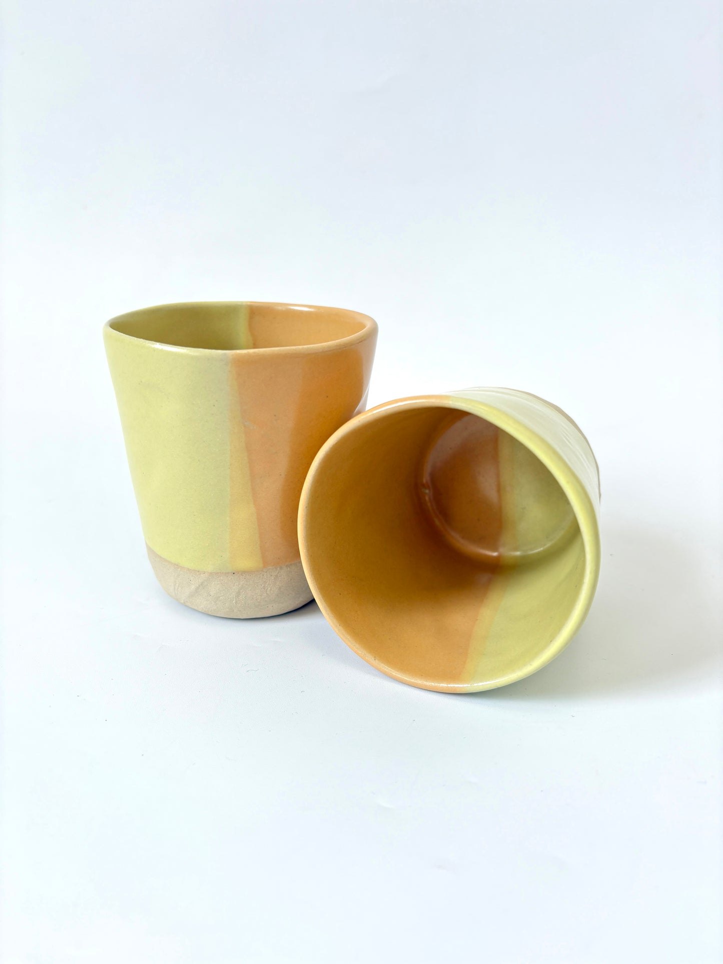 *Exclusive* Two-Toned Ceramic Tumbler - Lemon / Peach