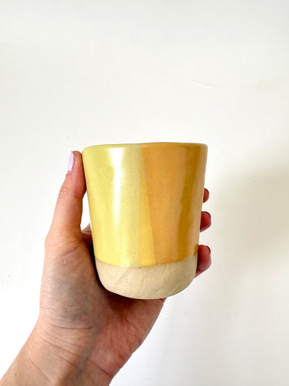 *Exclusive* Two-Toned Ceramic Tumbler - Lemon / Peach