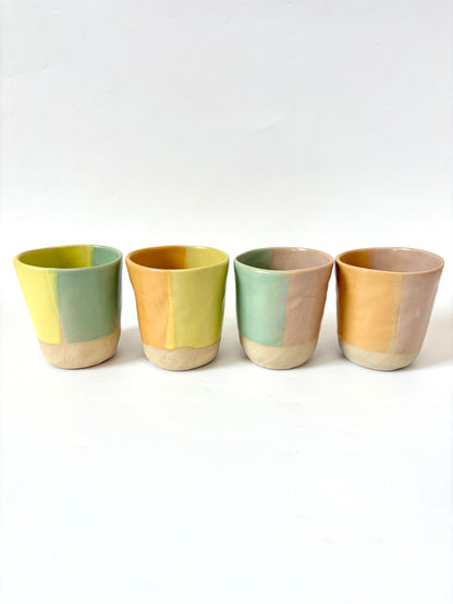 *Exclusive* Two-Toned Ceramic Tumbler - Lemon / Peach