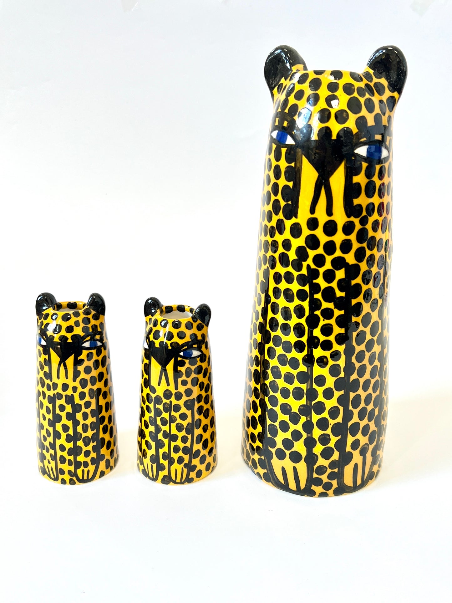 Miniature Ceramic Cheetah Vase by Studio Soph - Yellow