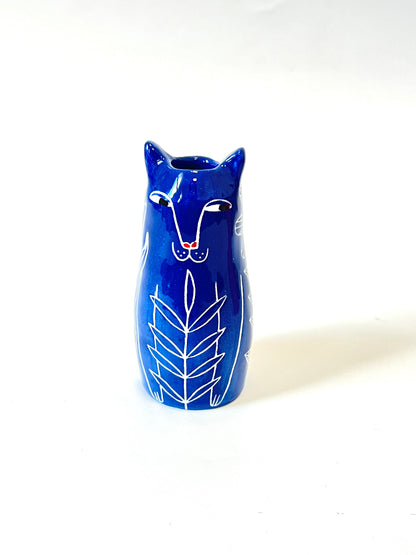 Miniature Cat Vase by Studio Soph - Blue