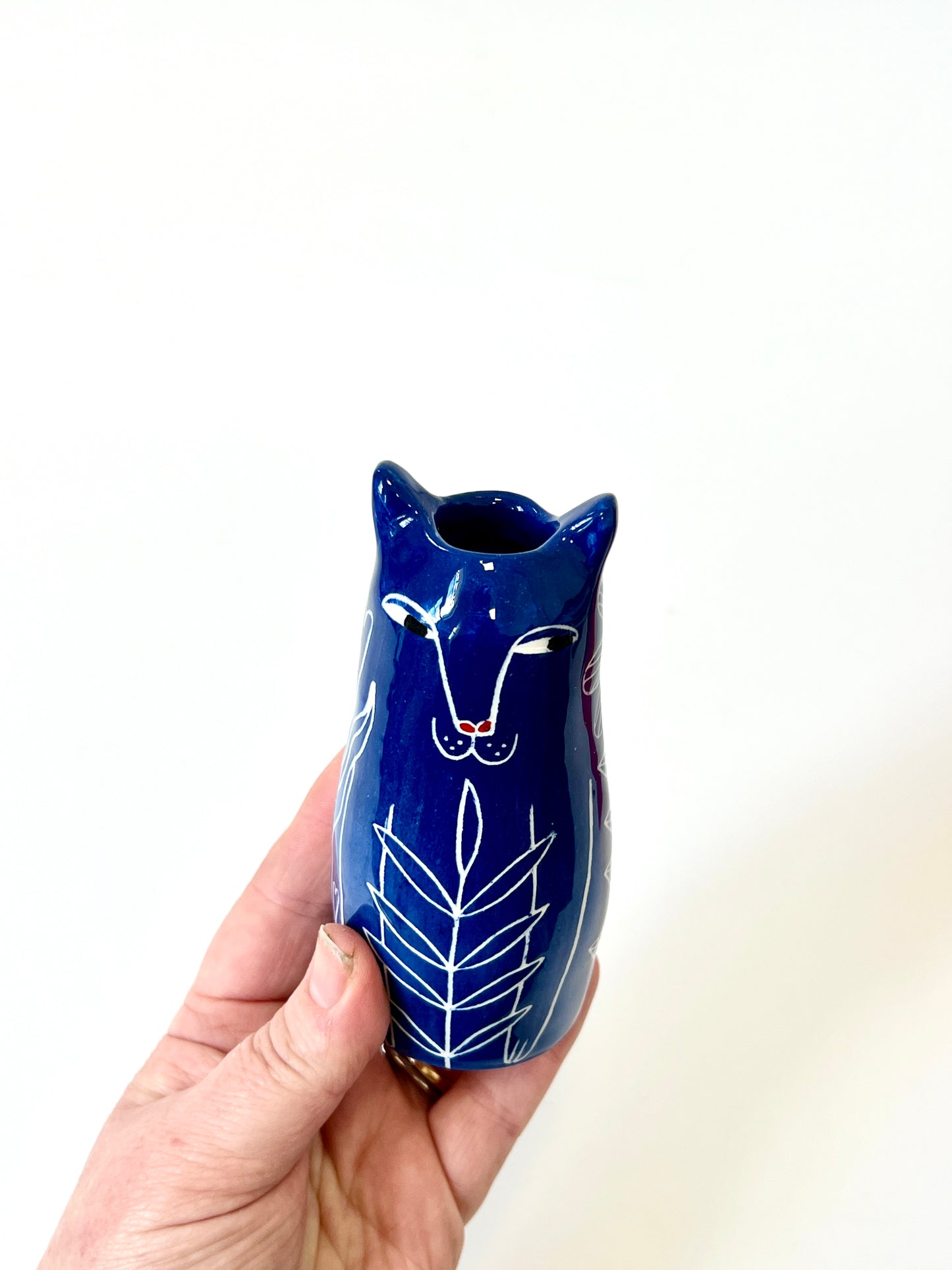 Miniature Cat Vase by Studio Soph - Blue