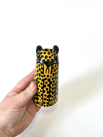 Miniature Ceramic Cheetah Vase by Studio Soph - Yellow