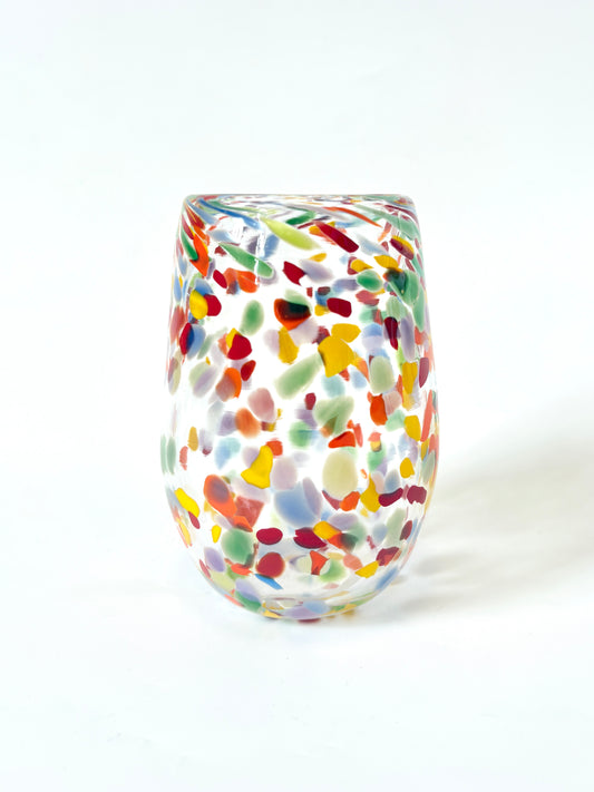 Handblown Glass Tumbler - Rainbow Speckle