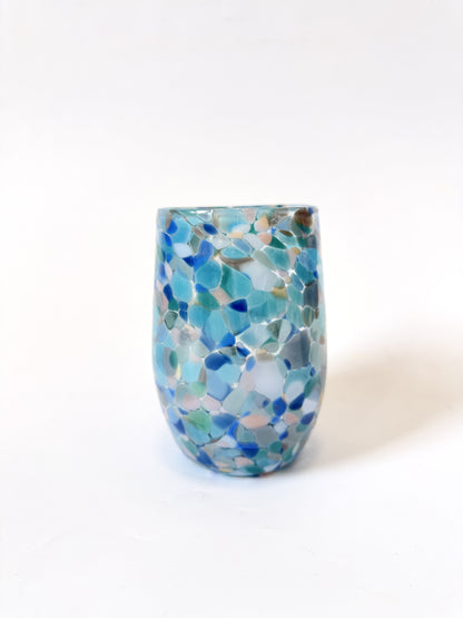 Handblown Glass Tumbler - Sea Sparkle