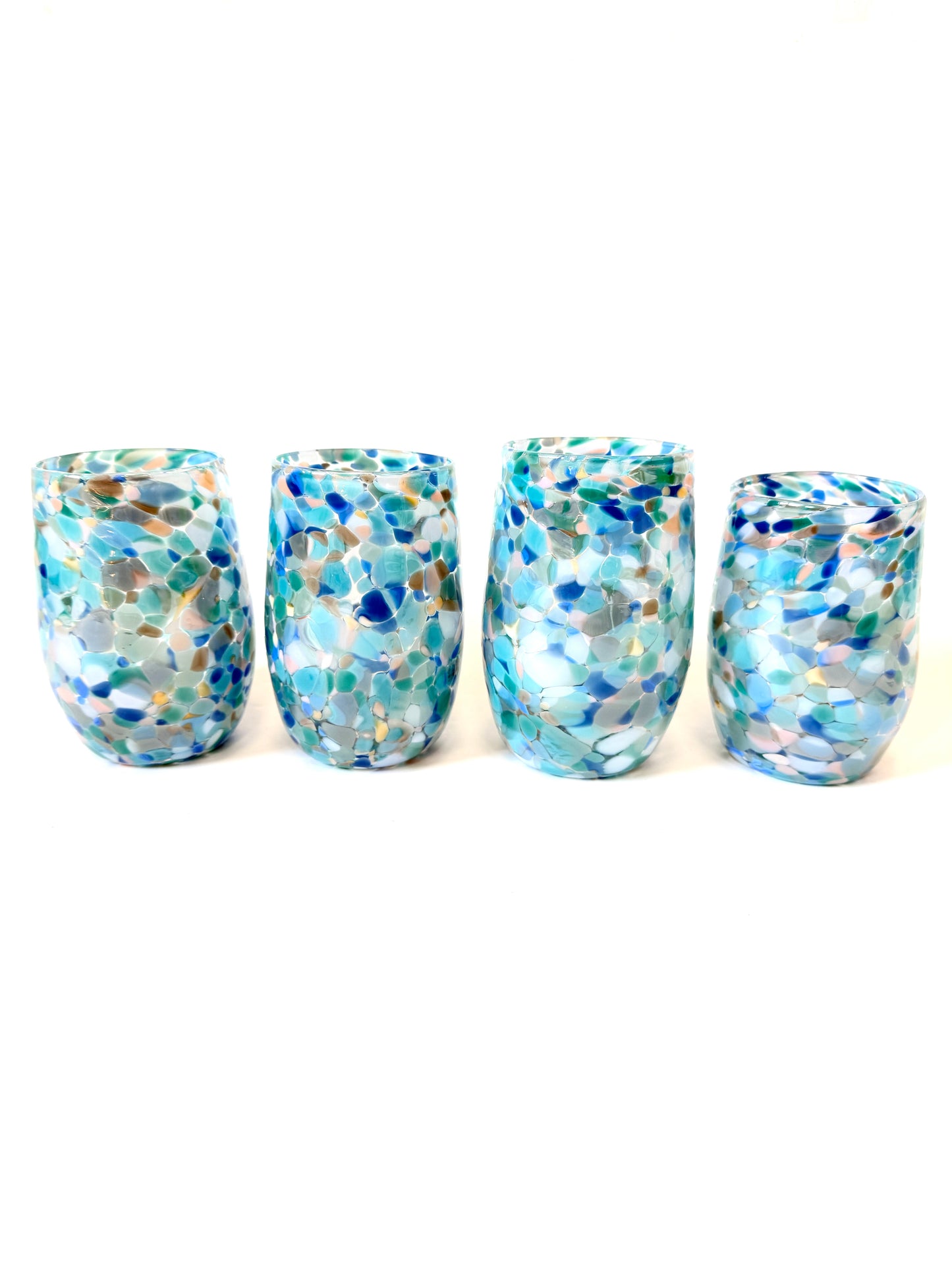 Handblown Glass Tumbler - Sea Sparkle