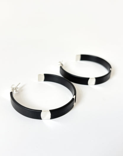 Fused Rubber Hoop Earrings (Large) (#42)