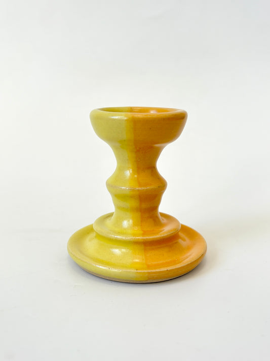 *Exclusive* Two-Toned Ceramic Candlestick - Lemon / Peach