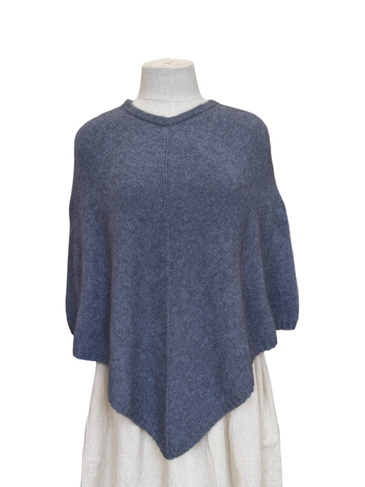 Possum Merino Poncho - Iceberg