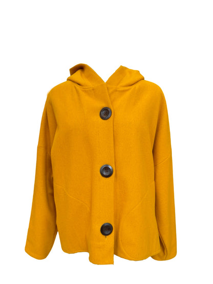 "Ava" Wool Blend Jacket - Yellow Mustard