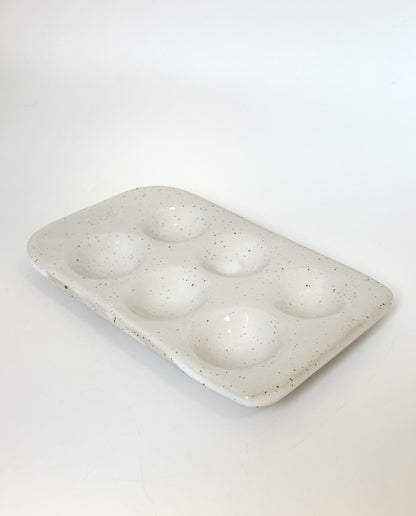 Ceramic Egg Tray - White