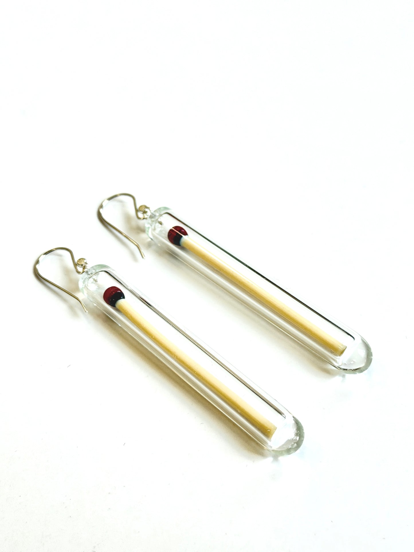 Glass Matchstick Hook Earrings