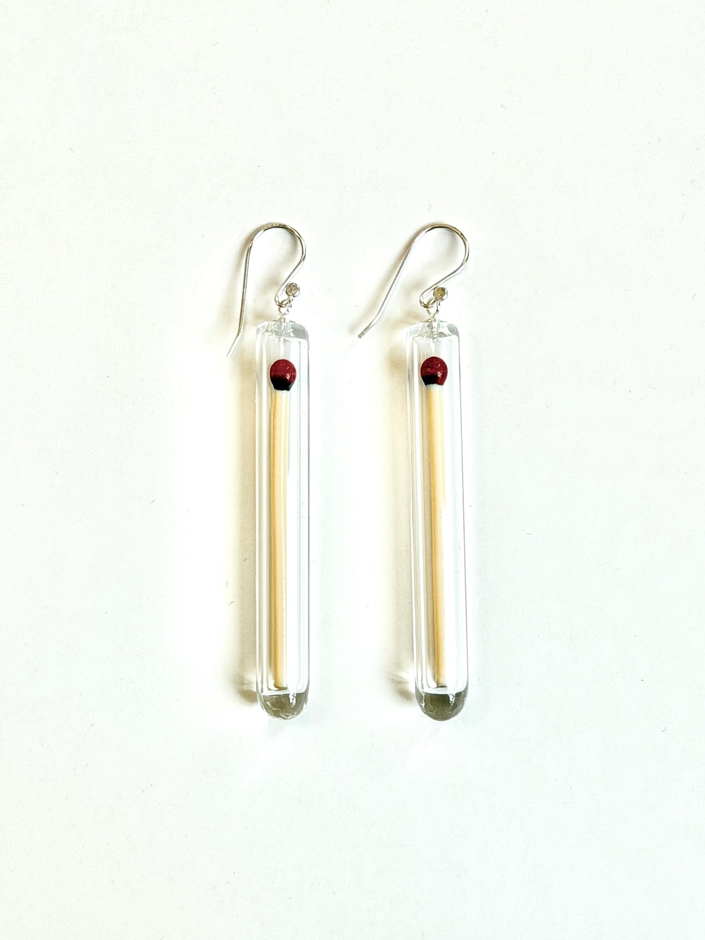 Glass Matchstick Hook Earrings