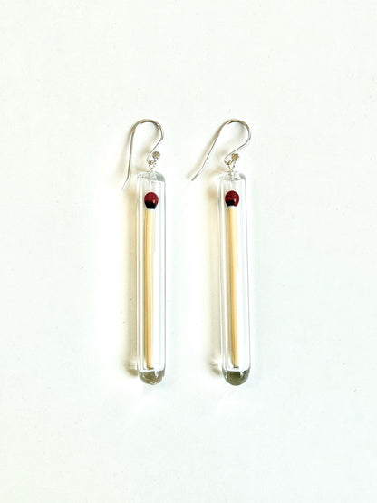 Glass Matchstick Hook Earrings
