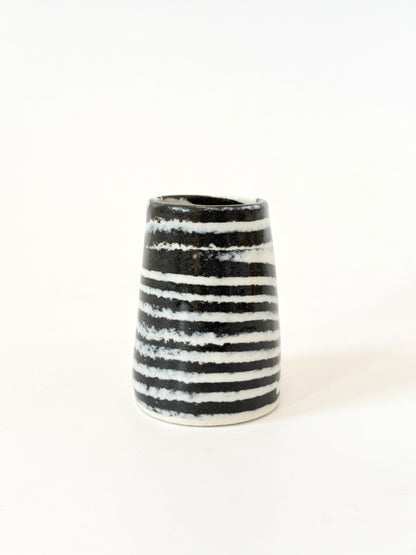 Ceramic Nerikomi Vase - Tiny - Black Stripe