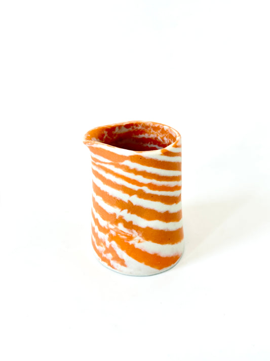 Ceramic Nerikomi Pourer - Small - Orange Stripe