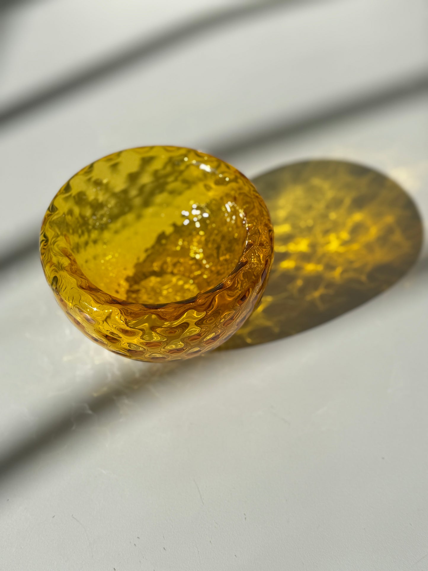 Textured Silvio Handblown Glass Mini "Fulvio" Bowl - Brilliant Gold