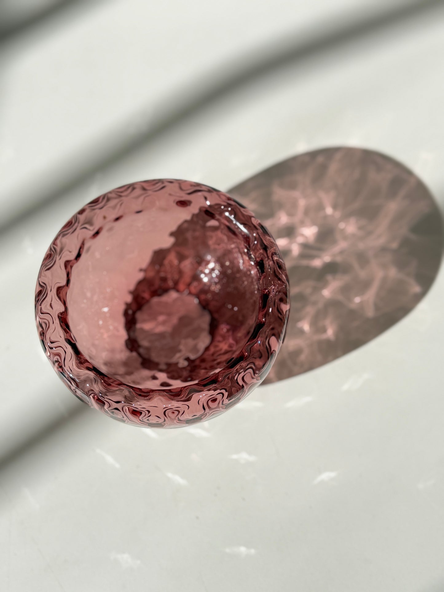 Textured Silvio Handblown Glass Mini "Fulvio" Bowl - Aubergine