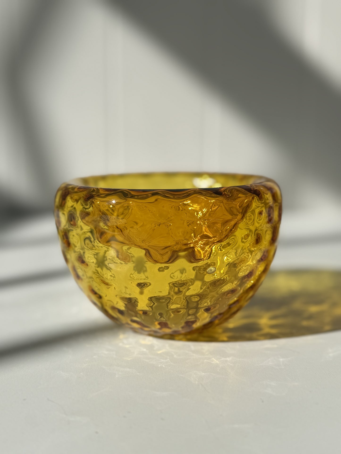 Textured Silvio Handblown Glass Mini "Fulvio" Bowl - Brilliant Gold