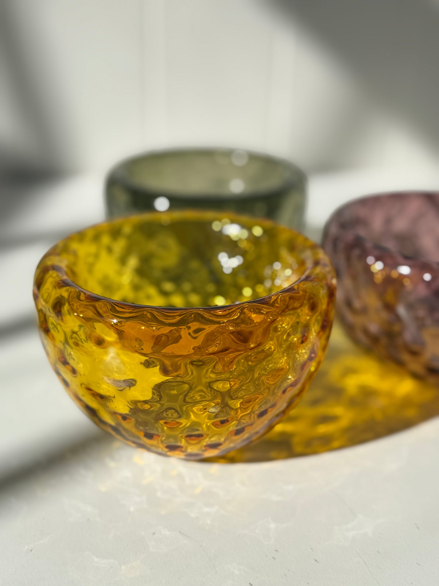 Textured Silvio Handblown Glass Mini "Fulvio" Bowl - Brilliant Gold