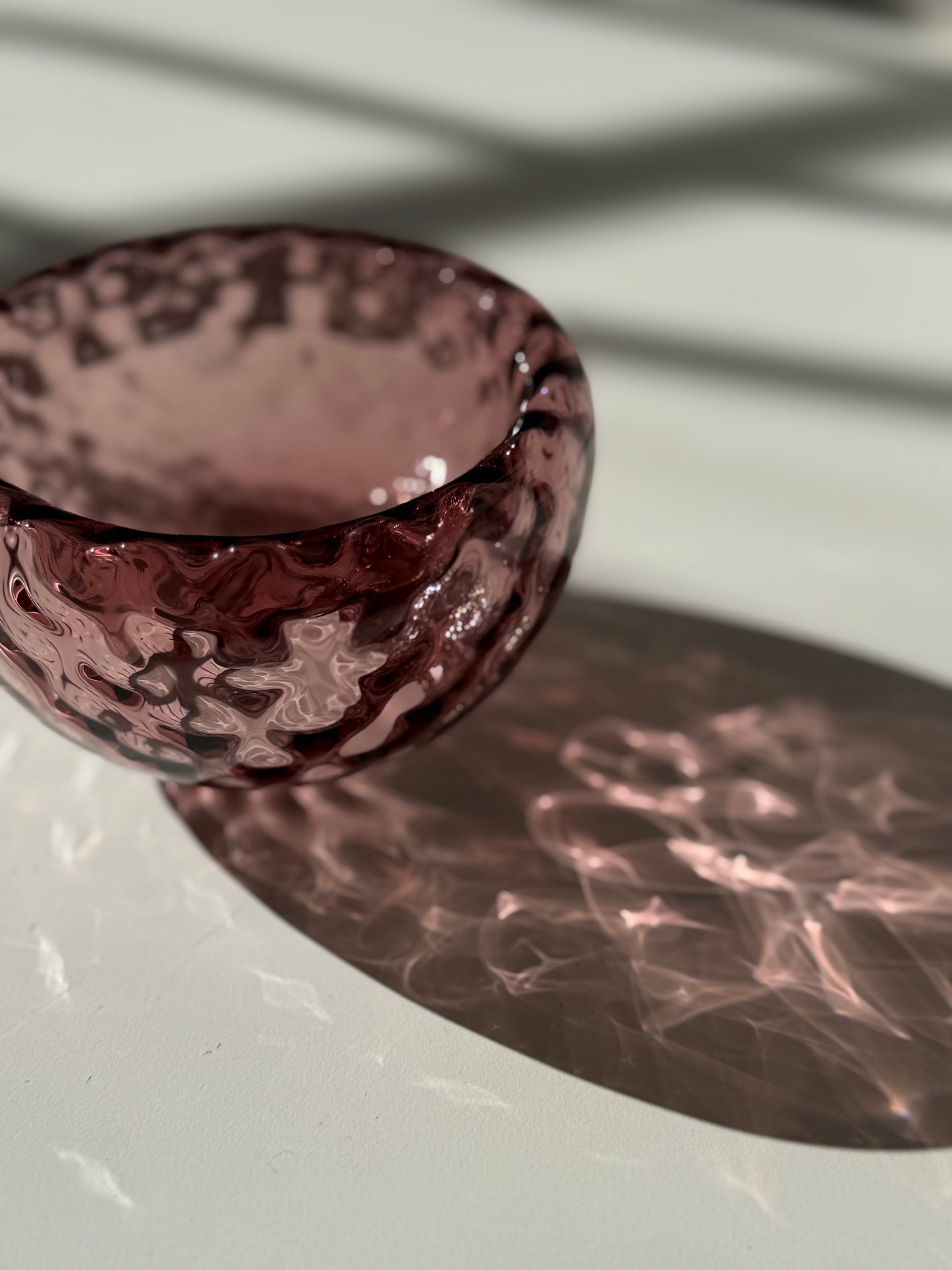 Textured Silvio Handblown Glass Mini "Fulvio" Bowl - Aubergine
