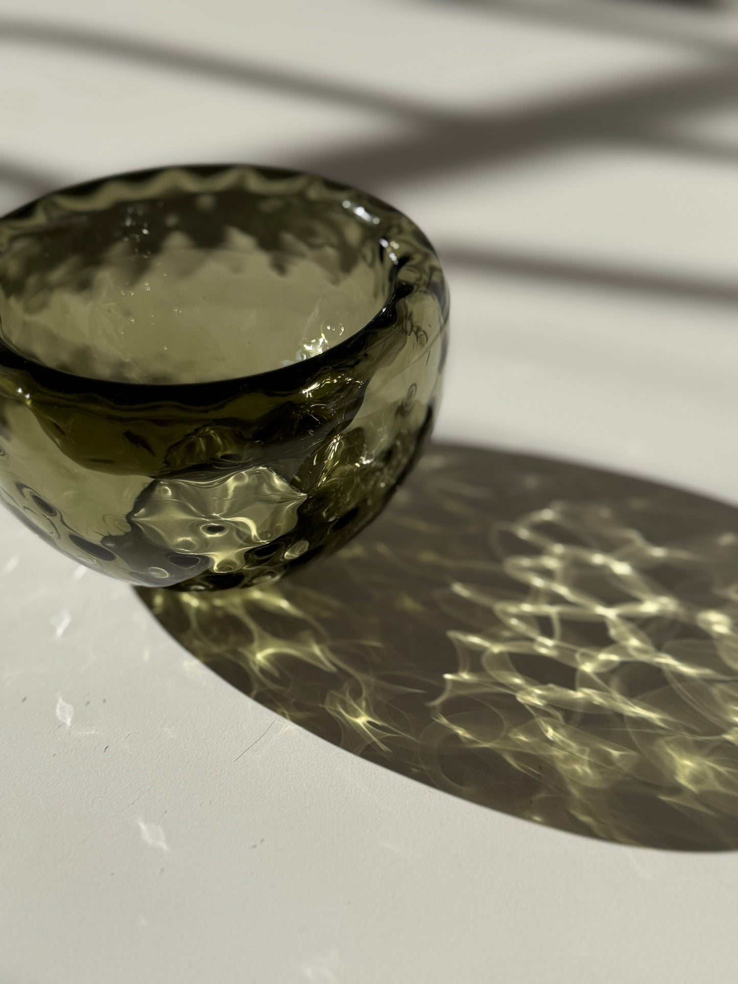 Textured Silvio Handblown Glass Mini "Fulvio" Bowl - Eel Green