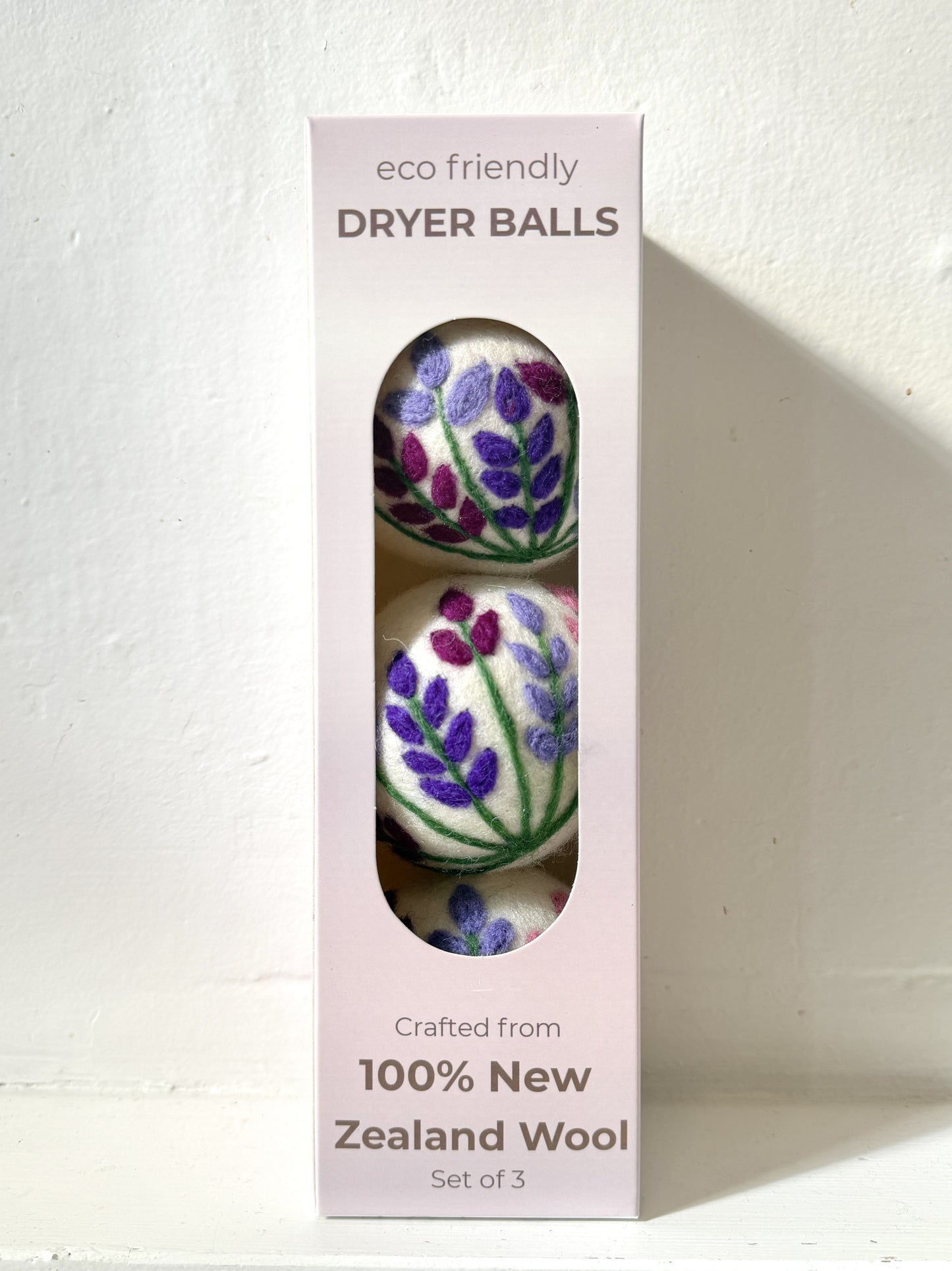 Floral NZ Wool Dryer Balls - set of 3
