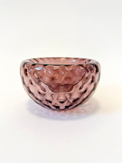 Textured Silvio Handblown Glass Mini "Fulvio" Bowl - Aubergine