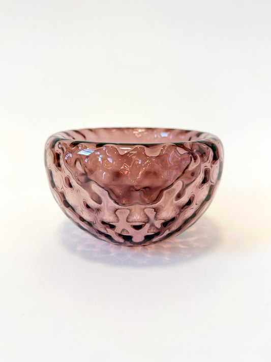 Textured Handblown Glass Mini "Fulvio" Bowl - Aubergine