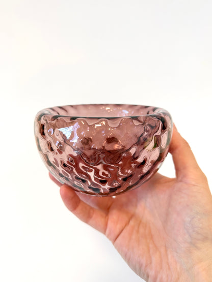 Textured Silvio Handblown Glass Mini "Fulvio" Bowl - Aubergine