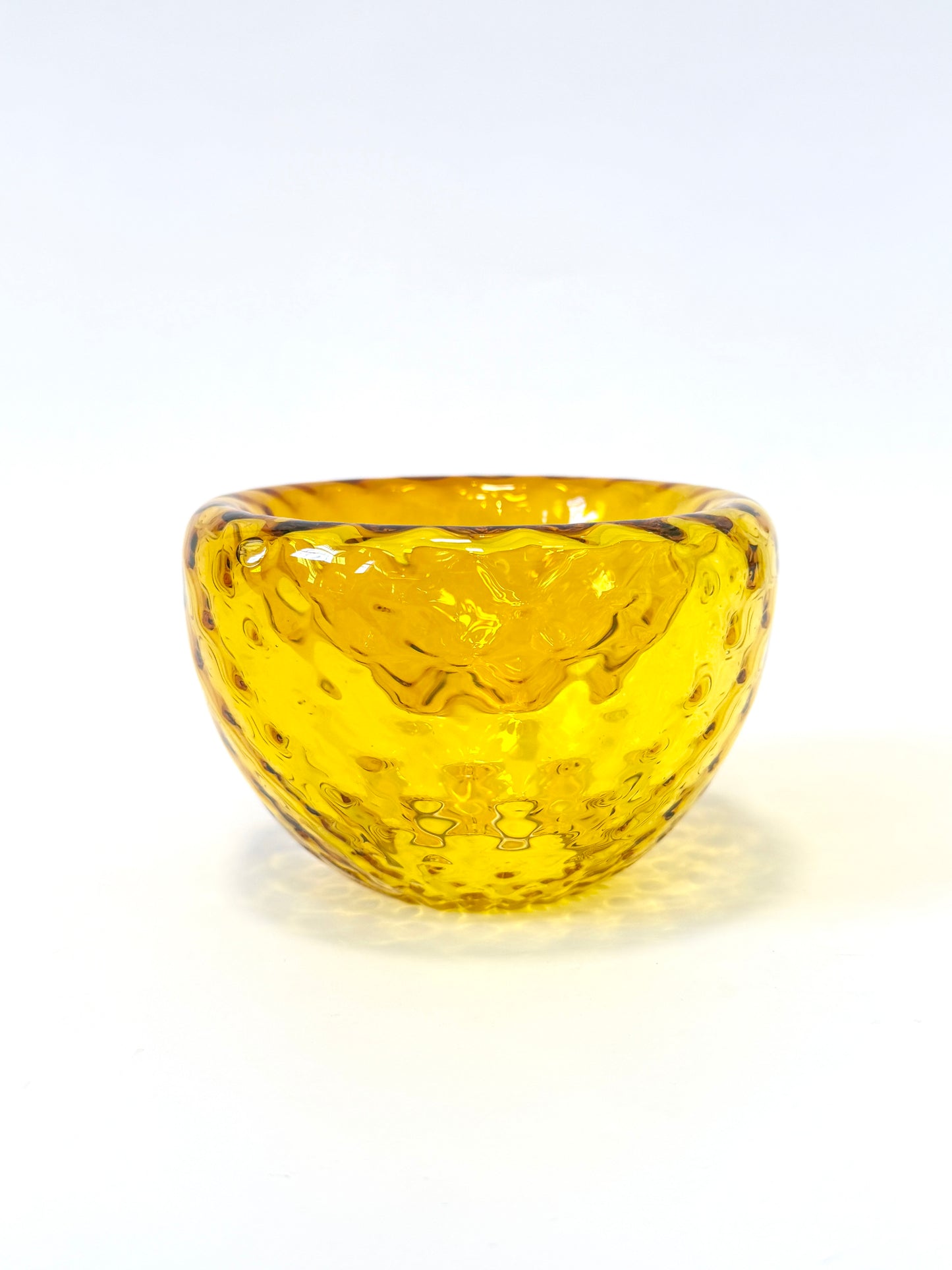 Textured Silvio Handblown Glass Mini "Fulvio" Bowl - Brilliant Gold