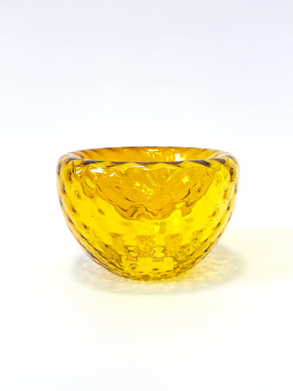 Textured Silvio Handblown Glass Mini "Fulvio" Bowl - Brilliant Gold