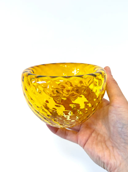 Textured Silvio Handblown Glass Mini "Fulvio" Bowl - Brilliant Gold