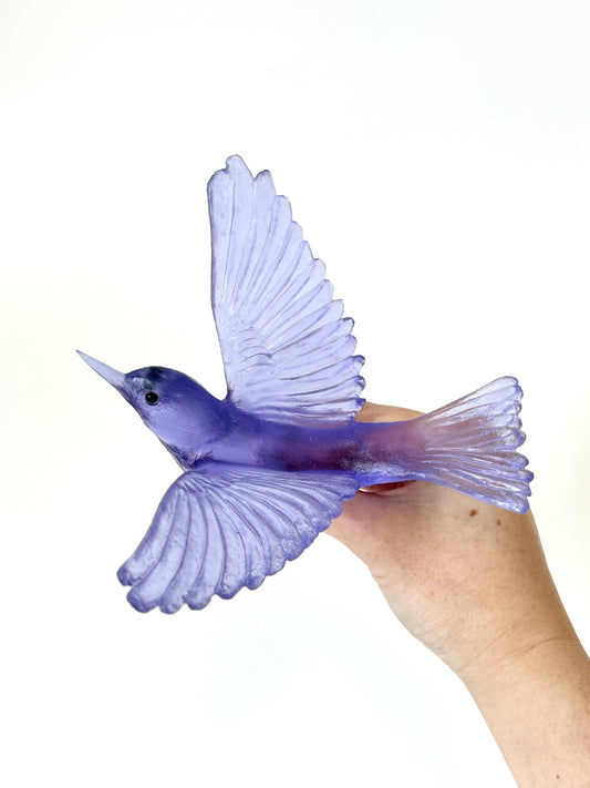 Silvereye / Tauhou - Hyacinth - Glass artwork by Luke Jacomb