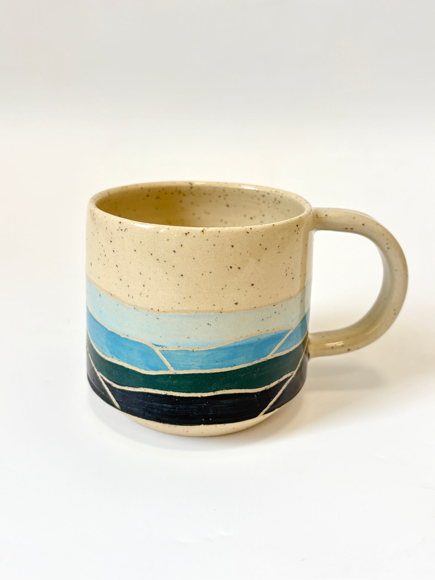 Ceramic Landscape Mug - Blue