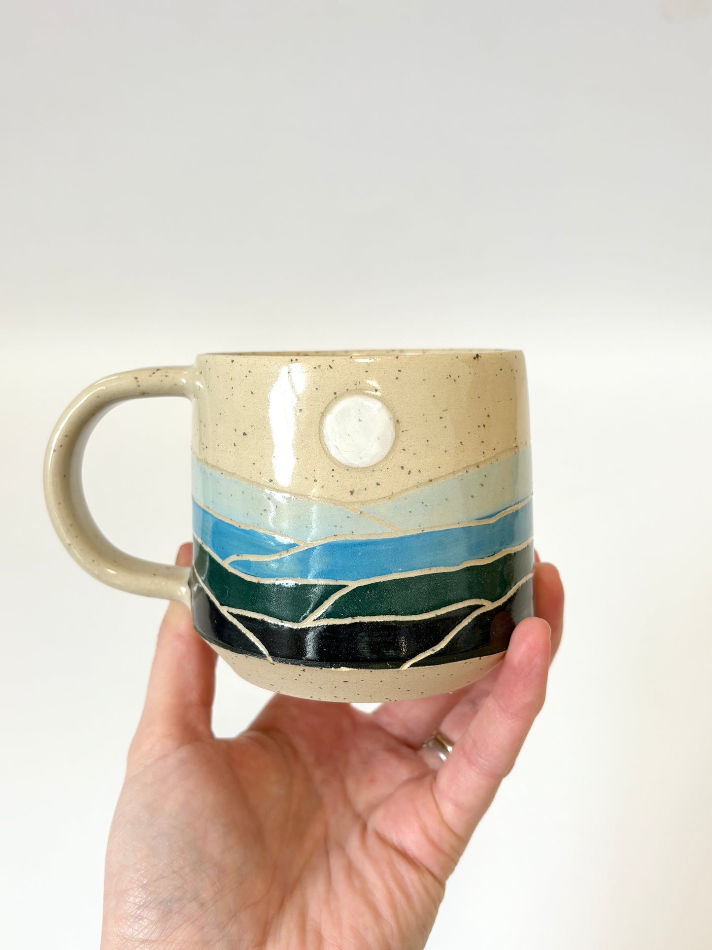 Ceramic Landscape Mug - Blue