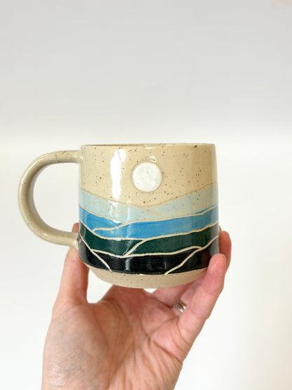 Ceramic Landscape Mug - Blue