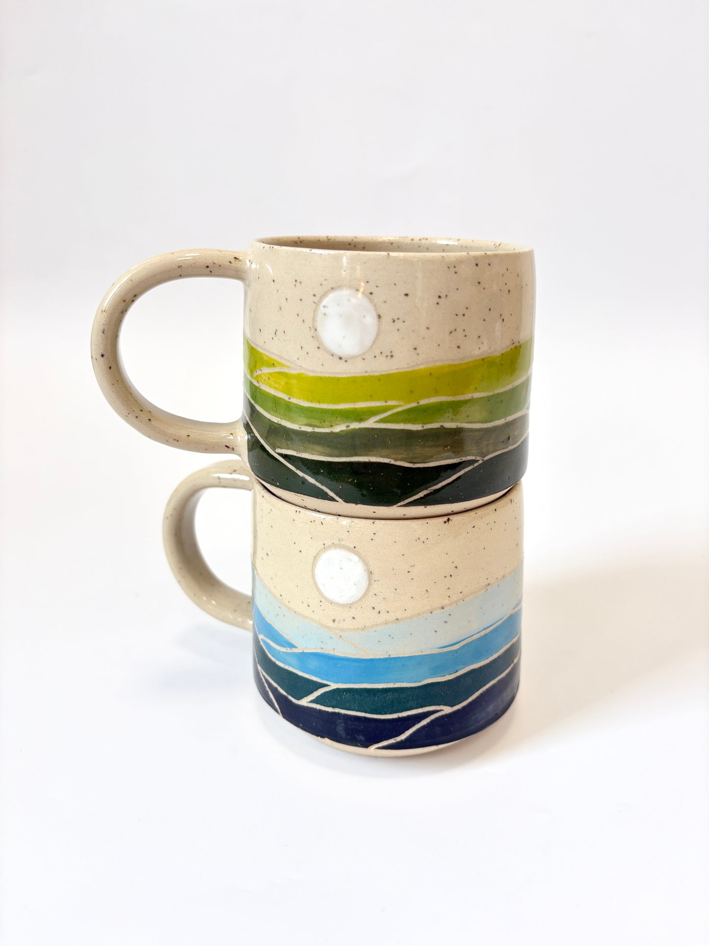 Ceramic Landscape Mug - Green