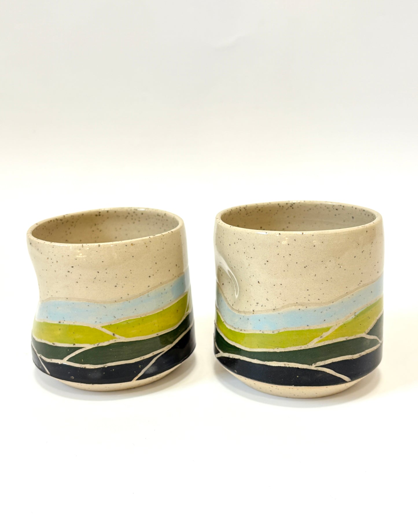 Ceramic Landscape Tumbler - Blue / Green