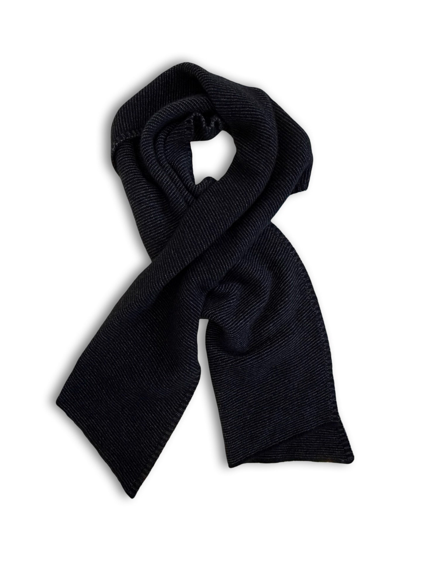 Bias Scarf Possum Merino - Black / Charcoal