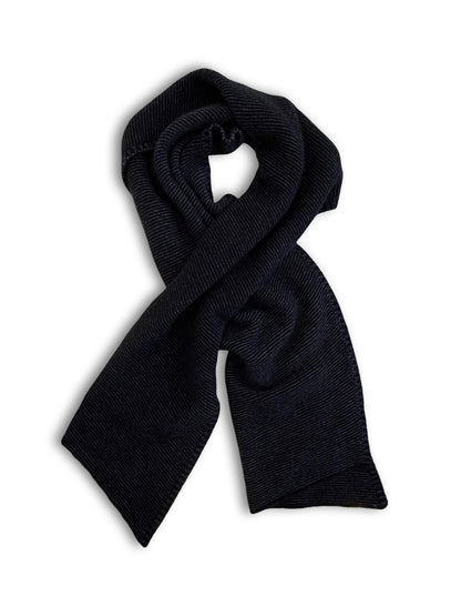 Bias Scarf Possum Merino - Black / Charcoal