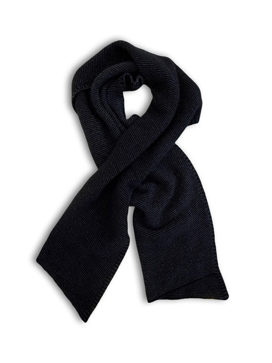 Bias Scarf Possum Merino - Black / Charcoal