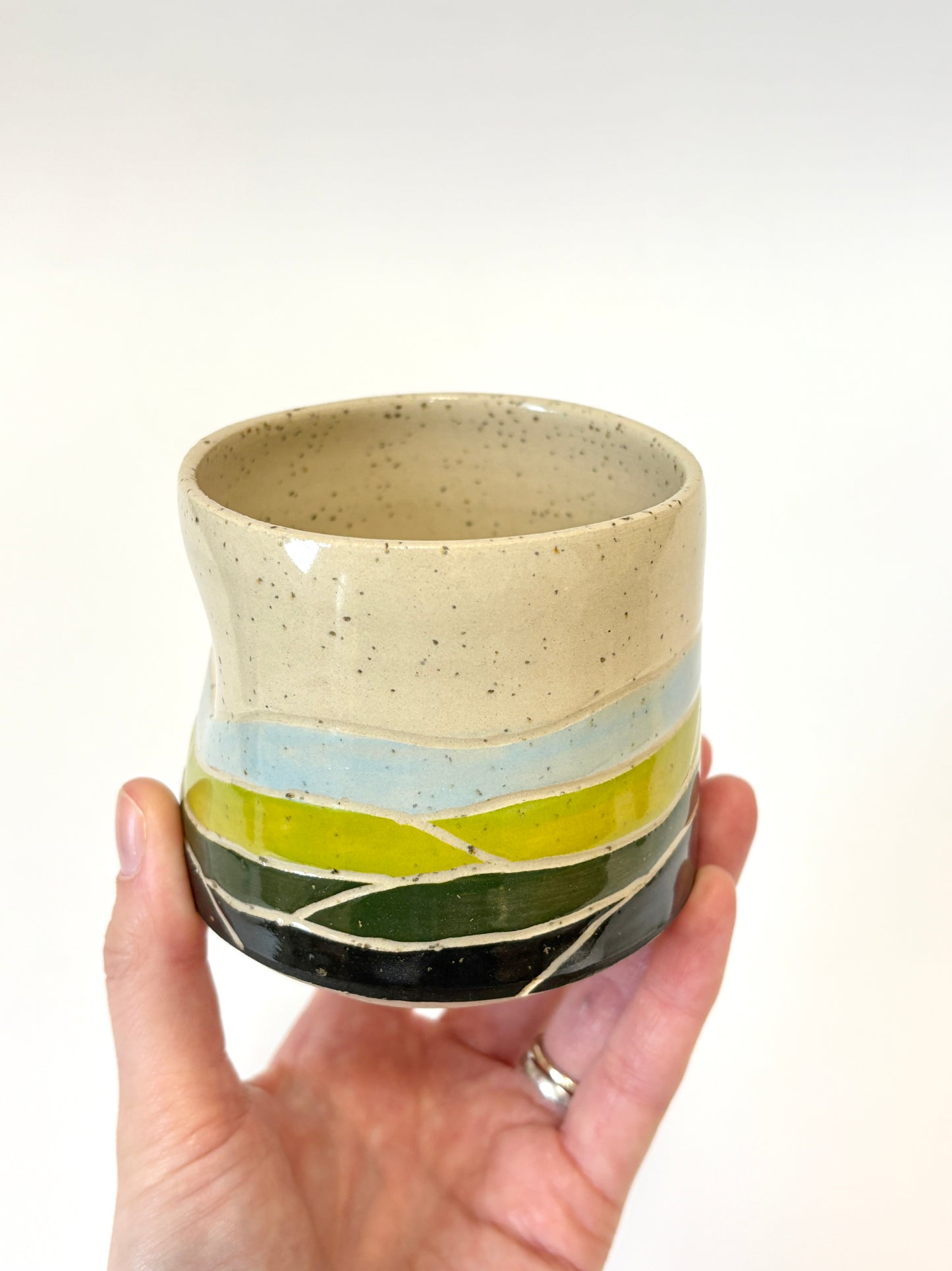 Ceramic Landscape Tumbler - Blue / Green