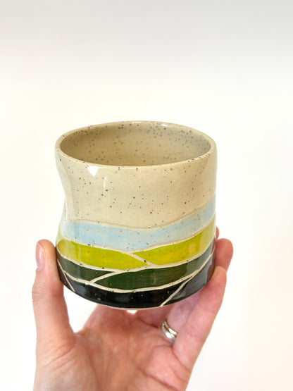 Ceramic Landscape Tumbler - Blue / Green