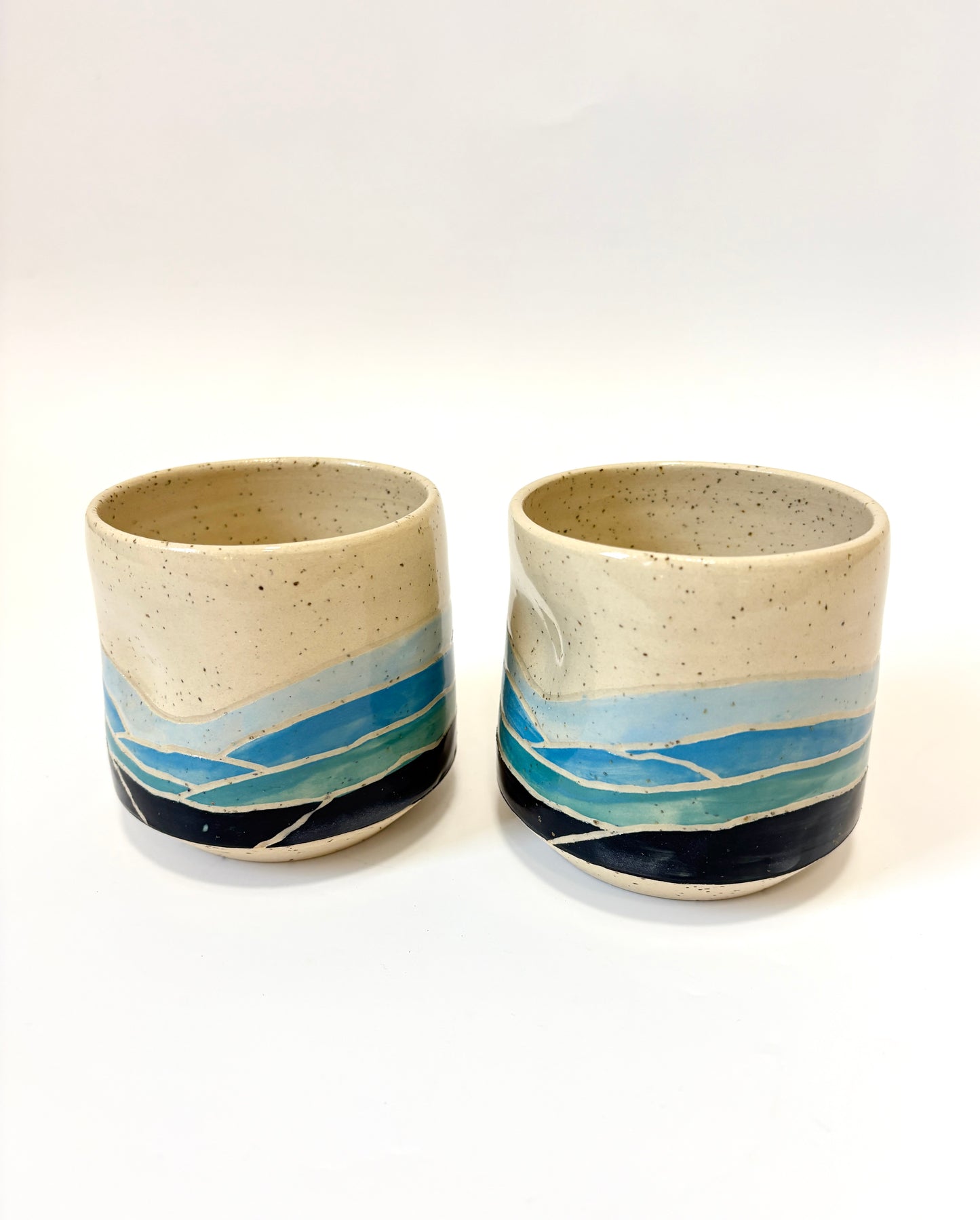 Ceramic Landscape Tumbler - Blues