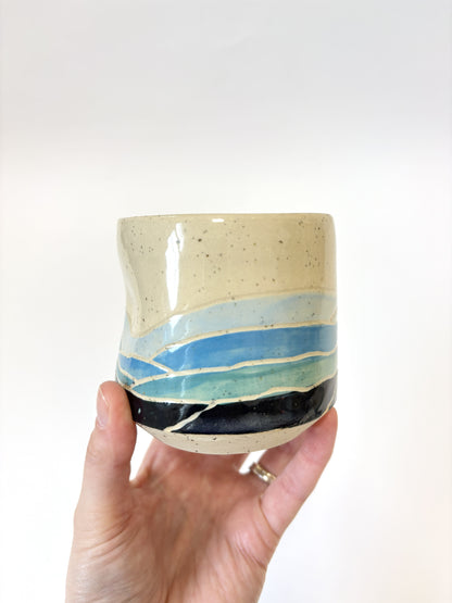 Ceramic Landscape Tumbler - Blues